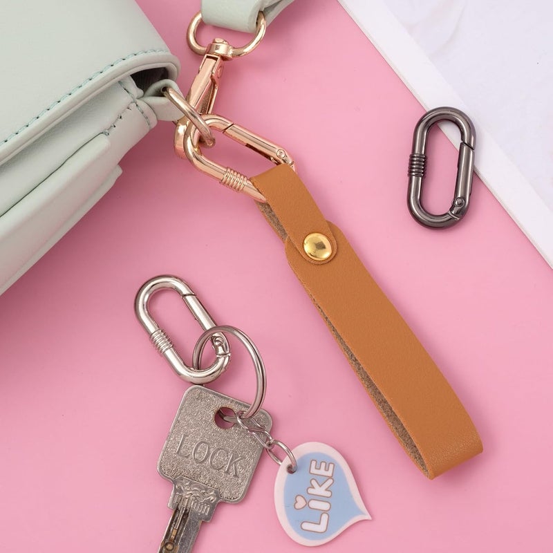 STSTR 3pcs Oval Spring Ring Clips, Metal Keyring Purse Clip, Heavy Duty Opening O Ring Carabiner for Keychains,Backpacks, Keys - Image 4